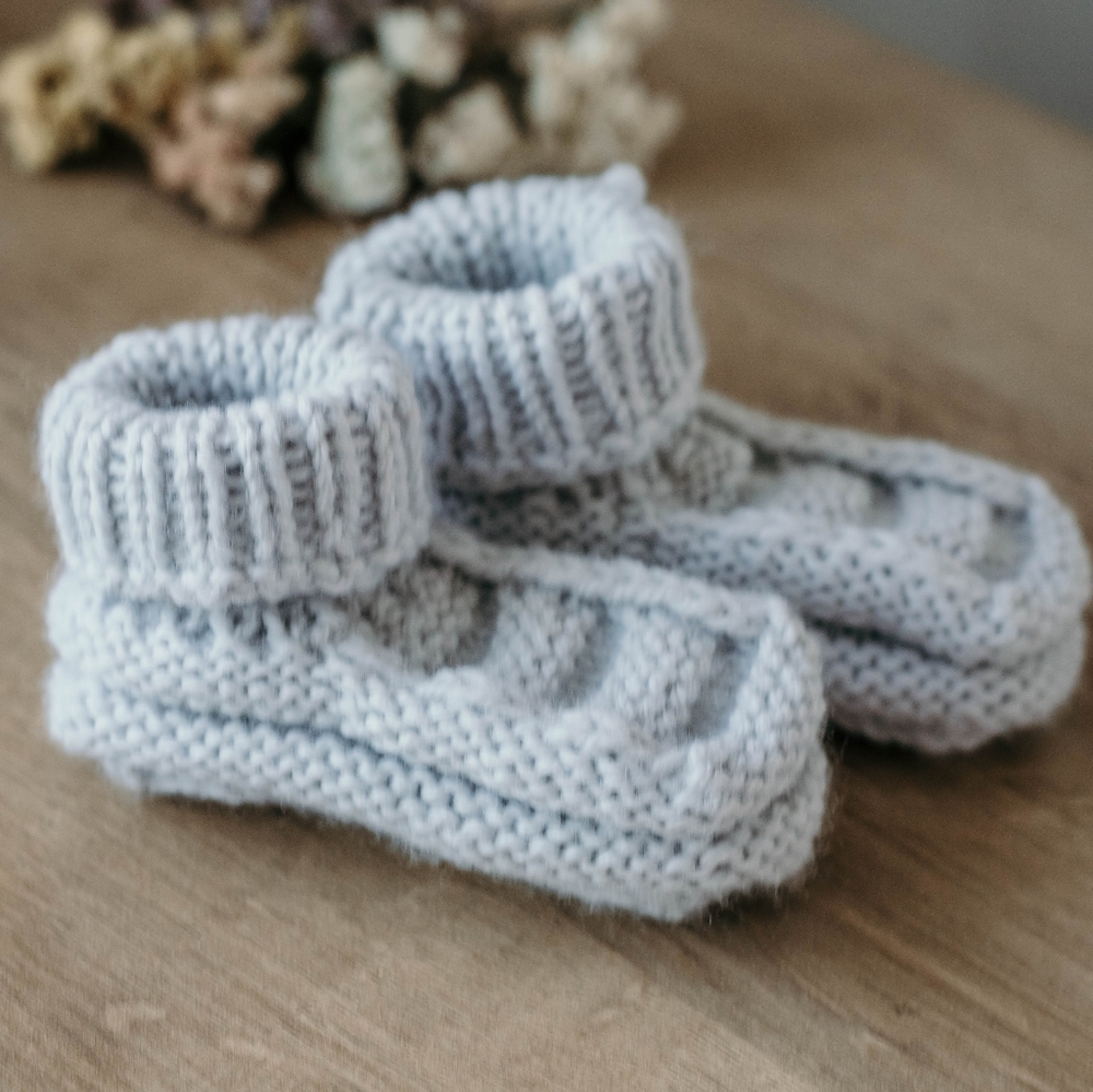 Handmade Knit Toddler Booties/Slippers - Slavic Tapochki